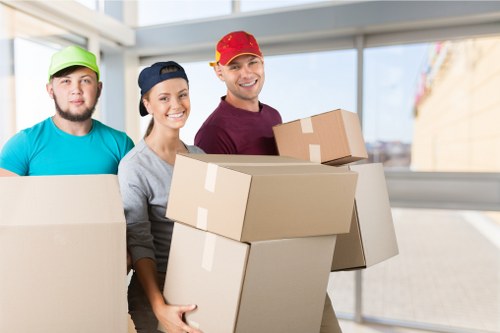 House removals team preparing a residential move in Lambeth