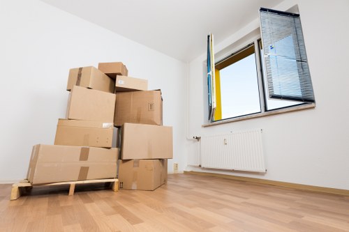 Packed boxes and furniture ready for a Lambeth house move