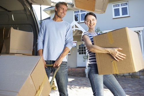 Packed boxes and household items ready for a Lambeth relocation
